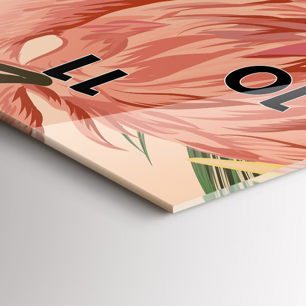 Vertikální skleněné hodiny Tropické palmové listy