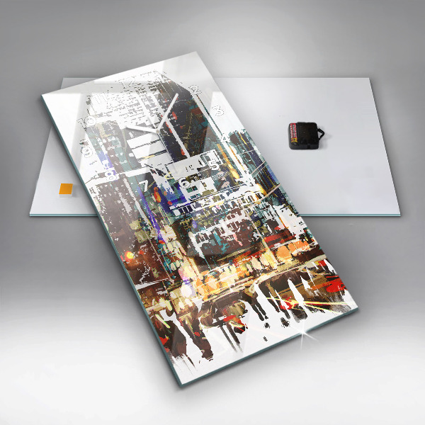 Vertikální skleněné hodiny New York