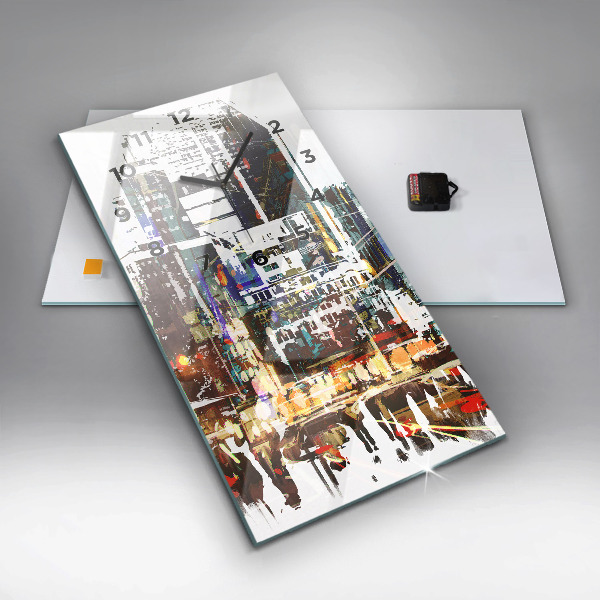 Vertikální skleněné hodiny New York