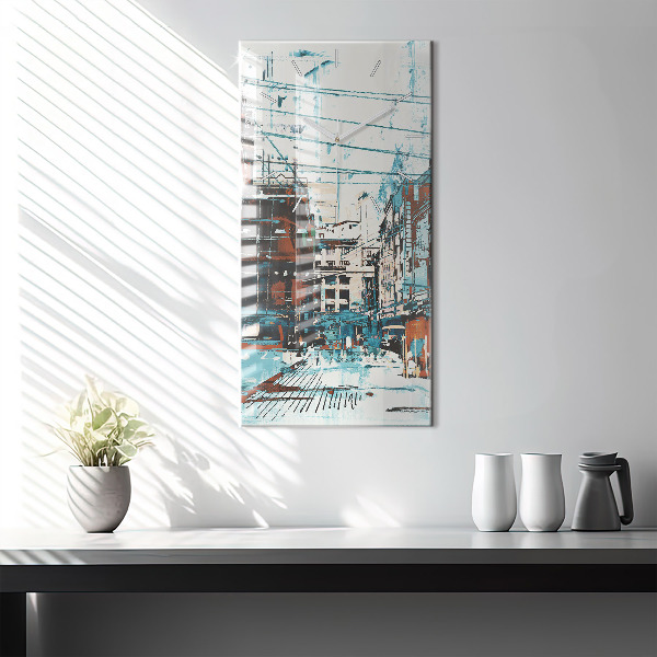 Vertikální skleněné hodiny Pouliční umění