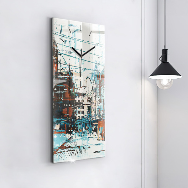 Vertikální skleněné hodiny Pouliční umění