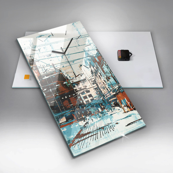 Vertikální skleněné hodiny Pouliční umění