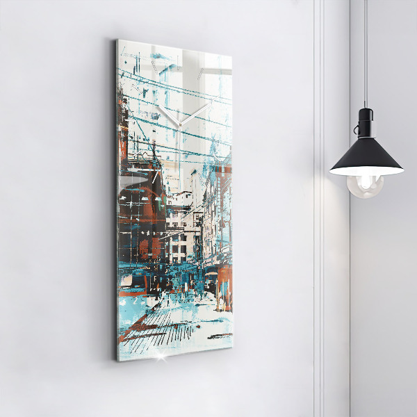 Vertikální skleněné hodiny Pouliční umění