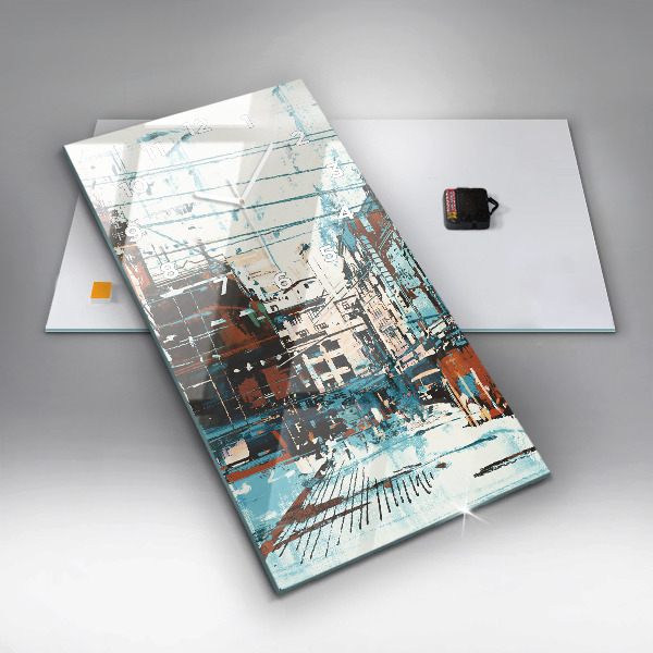 Vertikální skleněné hodiny Pouliční umění