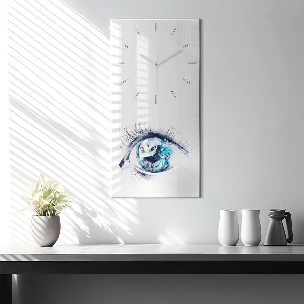 Vertikální skleněné hodiny Ilustrace vlčího oka