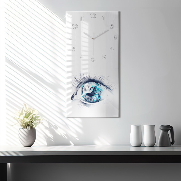 Vertikální skleněné hodiny Ilustrace vlčího oka