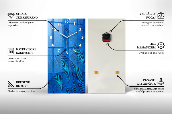 Vertikální skleněné hodiny Portrét ženy