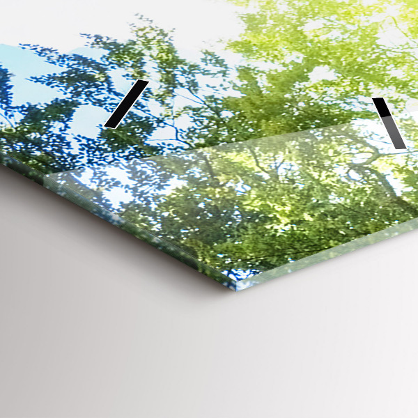 Vertikální skleněné hodiny Krajina s lagunou