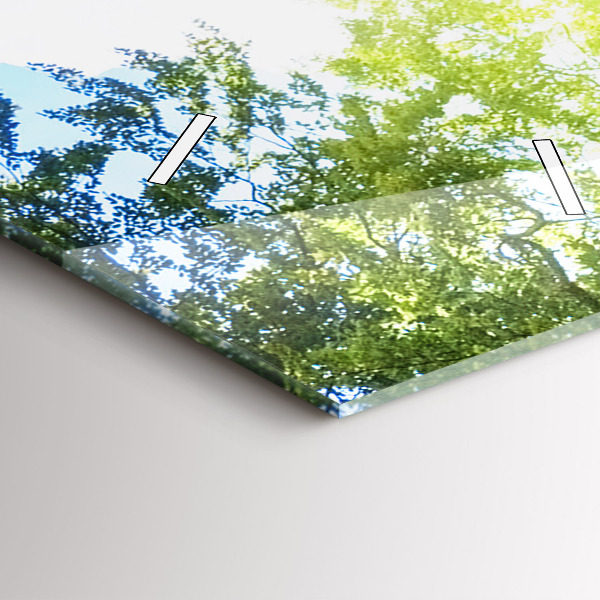 Vertikální skleněné hodiny Krajina s lagunou