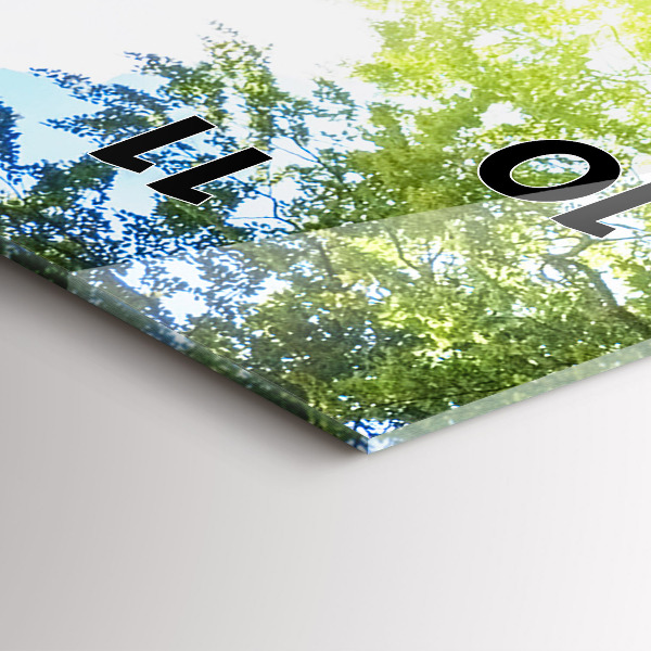 Vertikální skleněné hodiny Krajina s lagunou