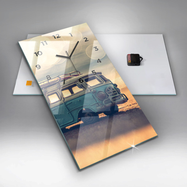 Vertikální skleněné hodiny Táborník na pláži