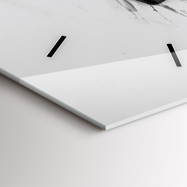 Vertikální skleněné hodiny Malovaný lev