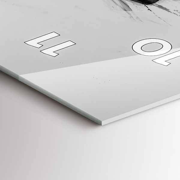 Vertikální skleněné hodiny Malovaný lev