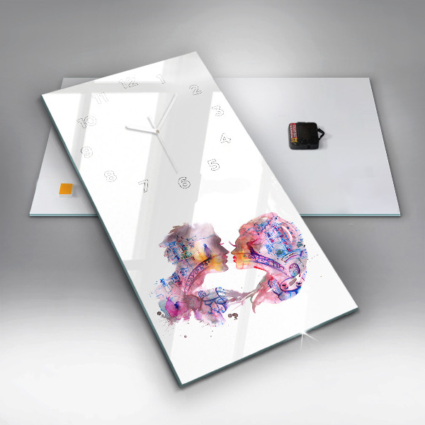 Vertikální skleněné hodiny Dvě těla, jedna duše