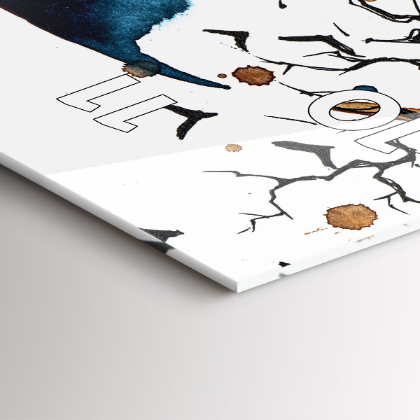 Vertikální skleněné hodiny Vlk a úplněk