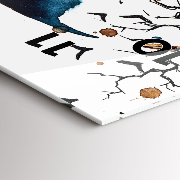 Vertikální skleněné hodiny Vlk a úplněk