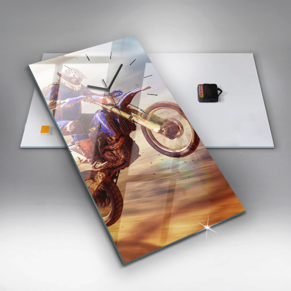 Vertikální skleněné hodiny Enduro motokros