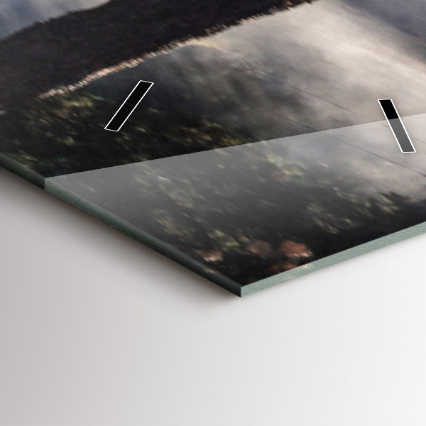 Vertikální skleněné hodiny Stádo splašených koní