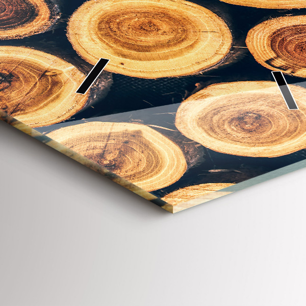 Vertikální skleněné hodiny Dřevo