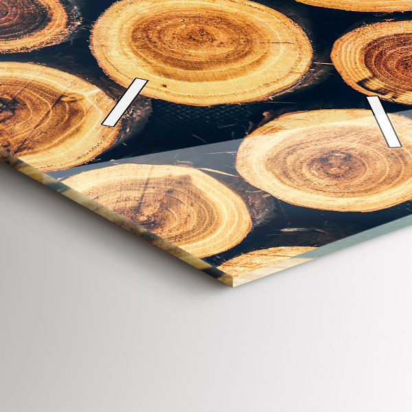 Vertikální skleněné hodiny Dřevo