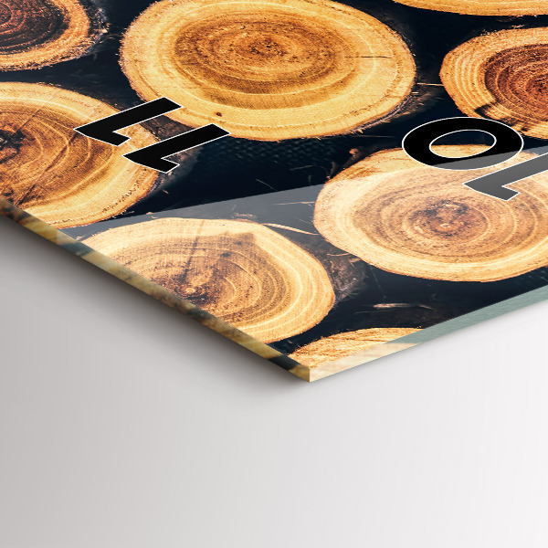 Vertikální skleněné hodiny Dřevo