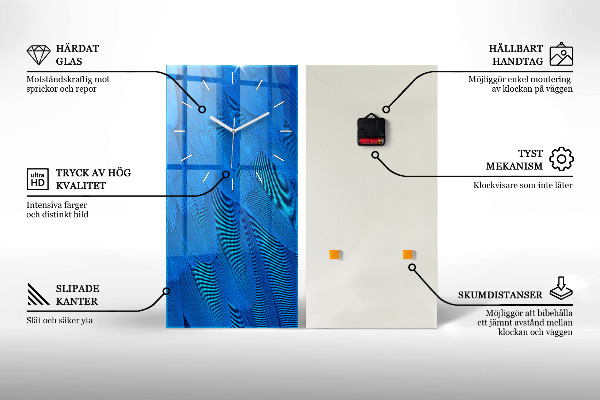 Vertikální skleněné hodiny Polské slunečné moře