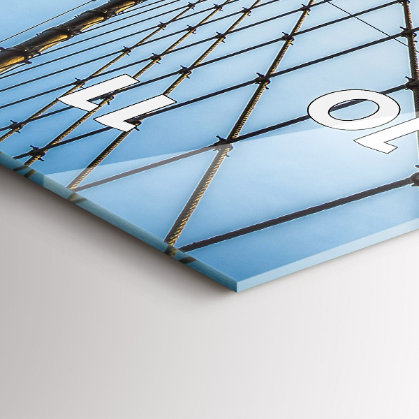 Vertikální skleněné hodiny Brooklynský most v New Yorku