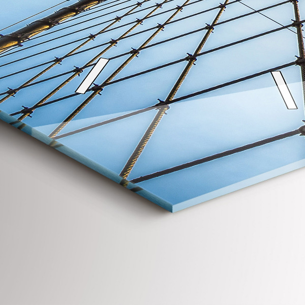 Vertikální skleněné hodiny Brooklynský most v New Yorku