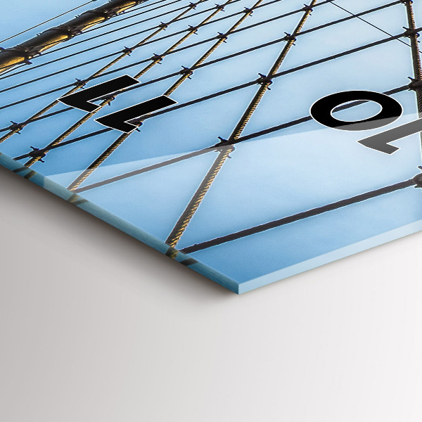 Vertikální skleněné hodiny Brooklynský most v New Yorku