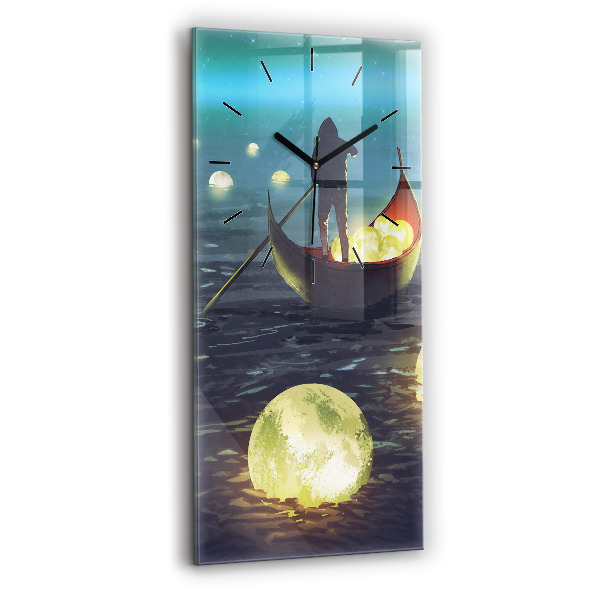 Vertikální skleněné hodiny Abstrakce