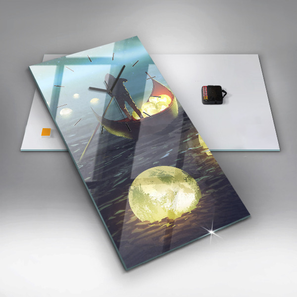 Vertikální skleněné hodiny Abstrakce