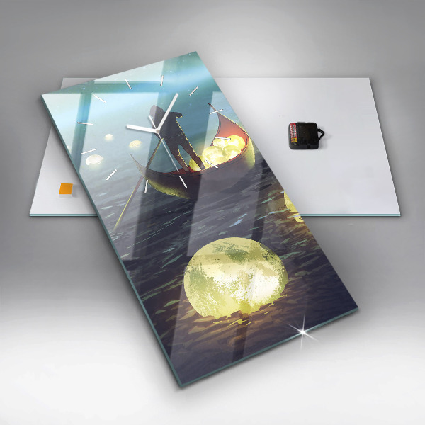 Vertikální skleněné hodiny Abstrakce