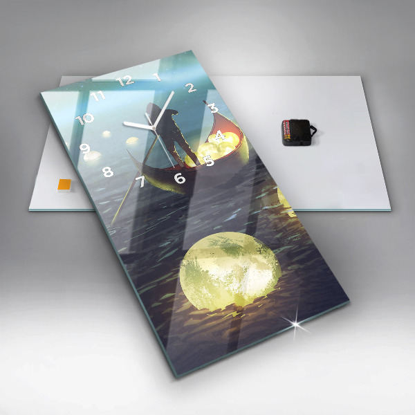 Vertikální skleněné hodiny Abstrakce