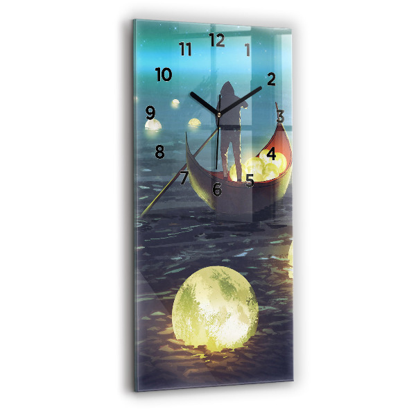 Vertikální skleněné hodiny Abstrakce