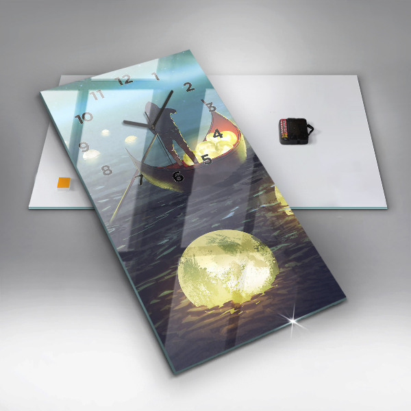 Vertikální skleněné hodiny Abstrakce