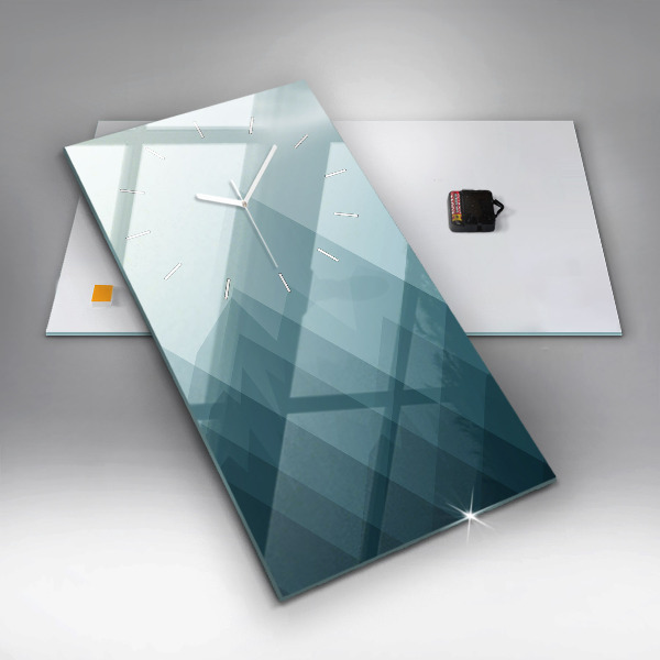 Vertikální skleněné hodiny Geometrické obrazce