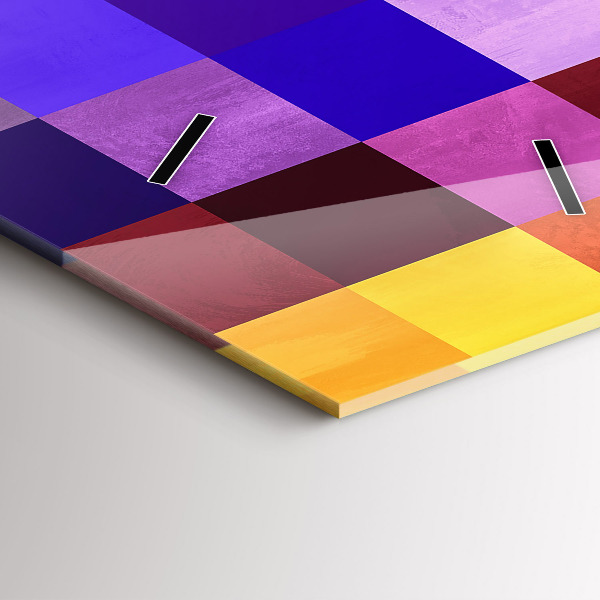 Vertikální skleněné hodiny Kompozice čtverců