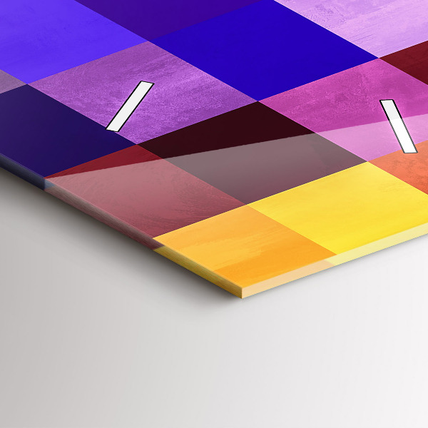 Vertikální skleněné hodiny Kompozice čtverců