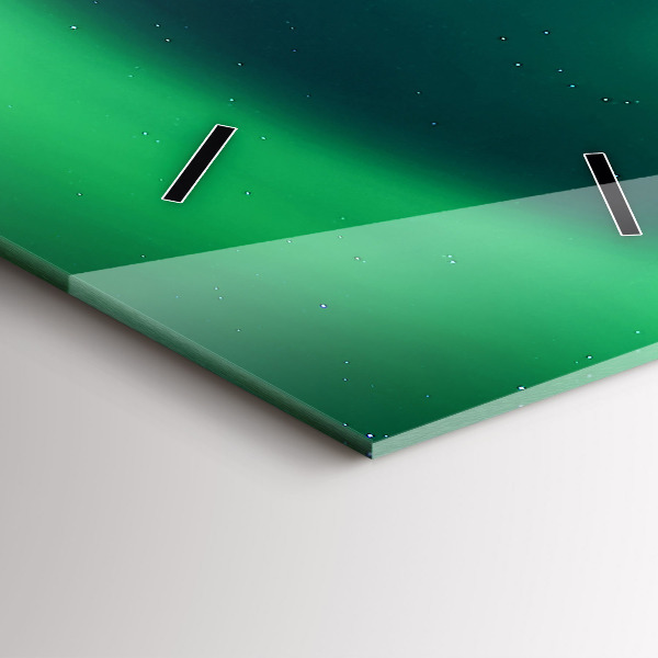 Vertikální skleněné hodiny Polární záře