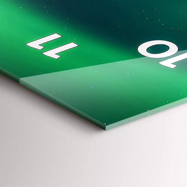 Vertikální skleněné hodiny Polární záře