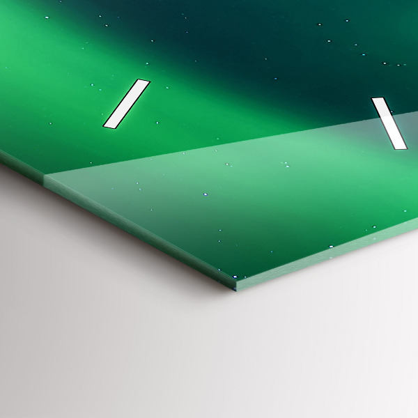 Vertikální skleněné hodiny Polární záře