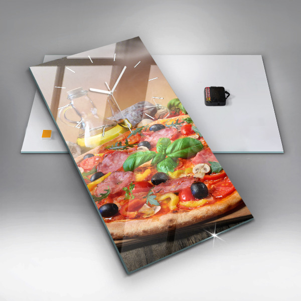 Vertikální skleněné hodiny Kulinářské srdce Itálie