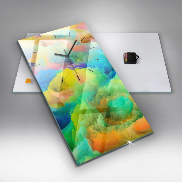 Vertikální skleněné hodiny Fraktální textura