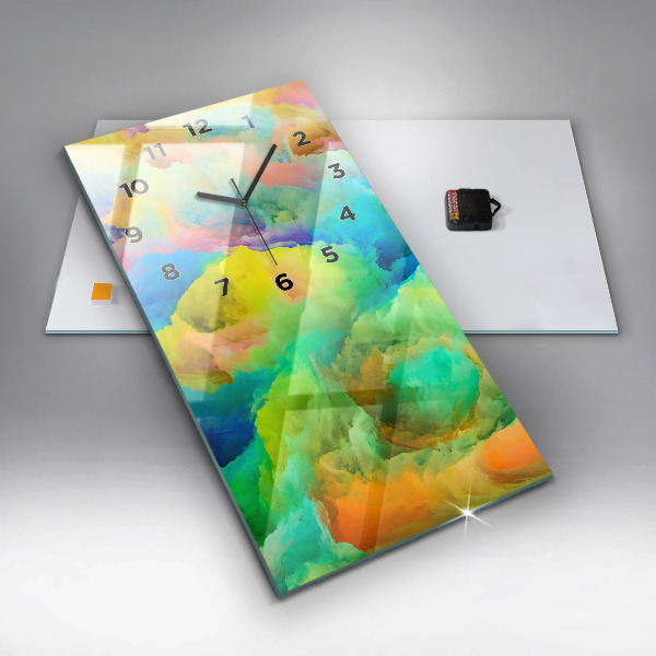 Vertikální skleněné hodiny Fraktální textura