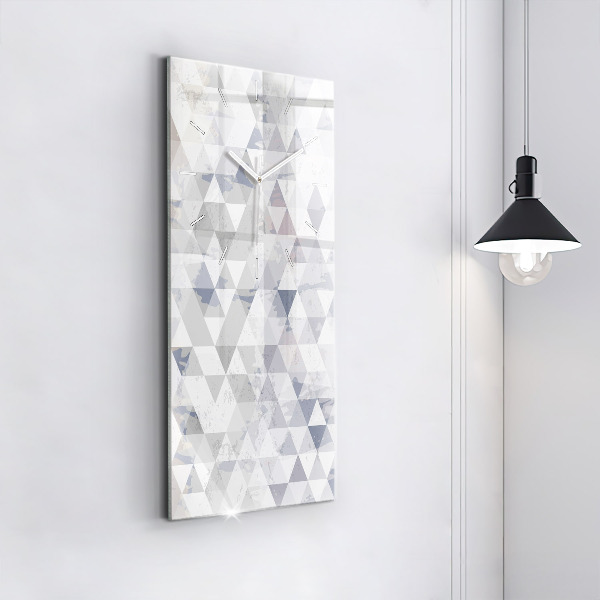 Vertikální skleněné hodiny Geometrický vzor