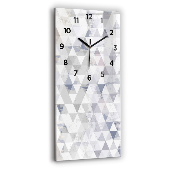 Vertikální skleněné hodiny Geometrický vzor