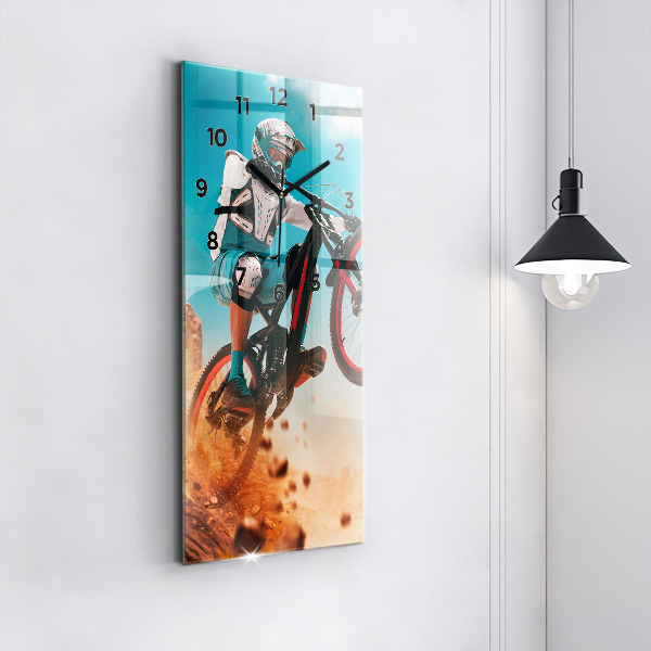 Vertikální skleněné hodiny Kaskadér a adrenalin
