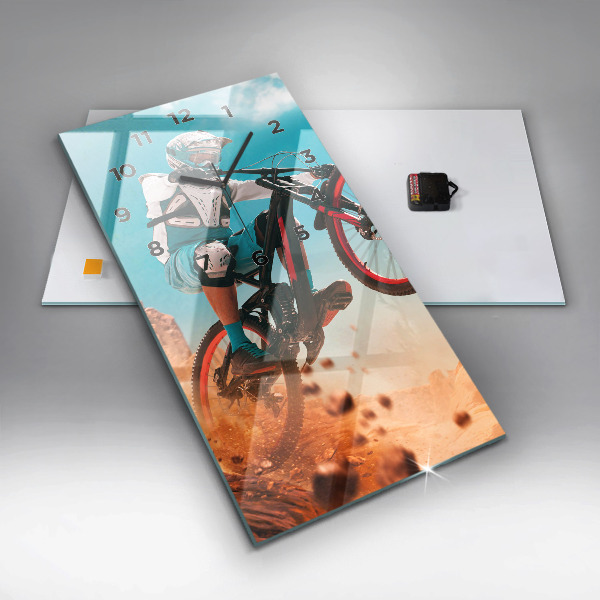 Vertikální skleněné hodiny Kaskadér a adrenalin