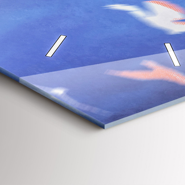 Vertikální skleněné hodiny Chlapec s křídly