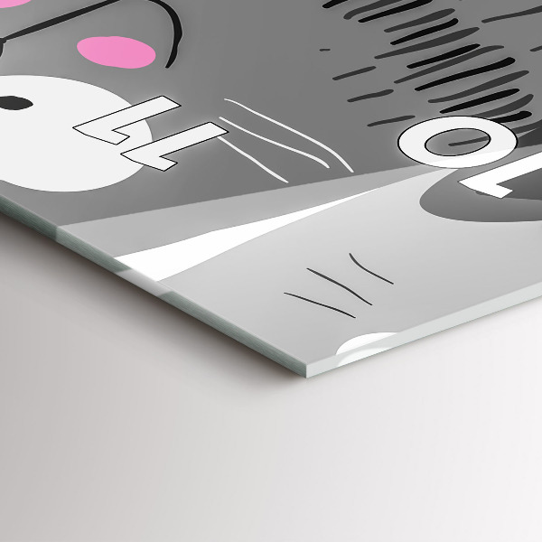 Vertikální skleněné hodiny Vzor s kočkami